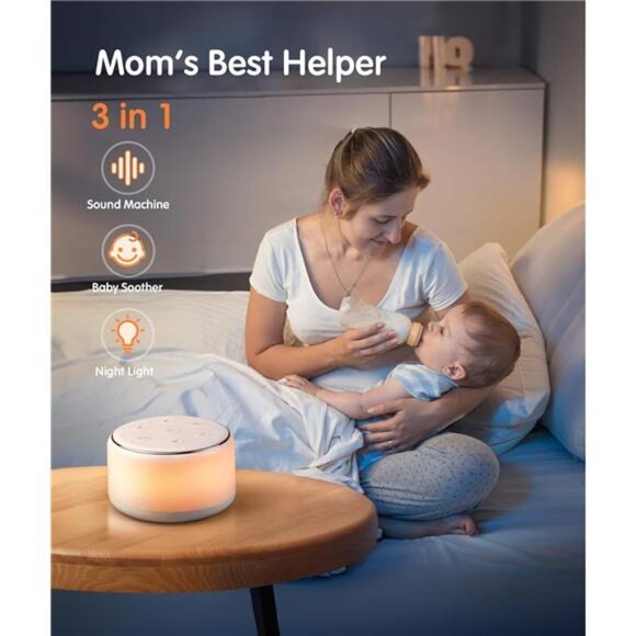 White Noise Sound Machine Baby for Sleeping with Night Light – 34 - Picture 2 of 16